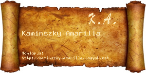 Kaminszky Amarilla névjegykártya